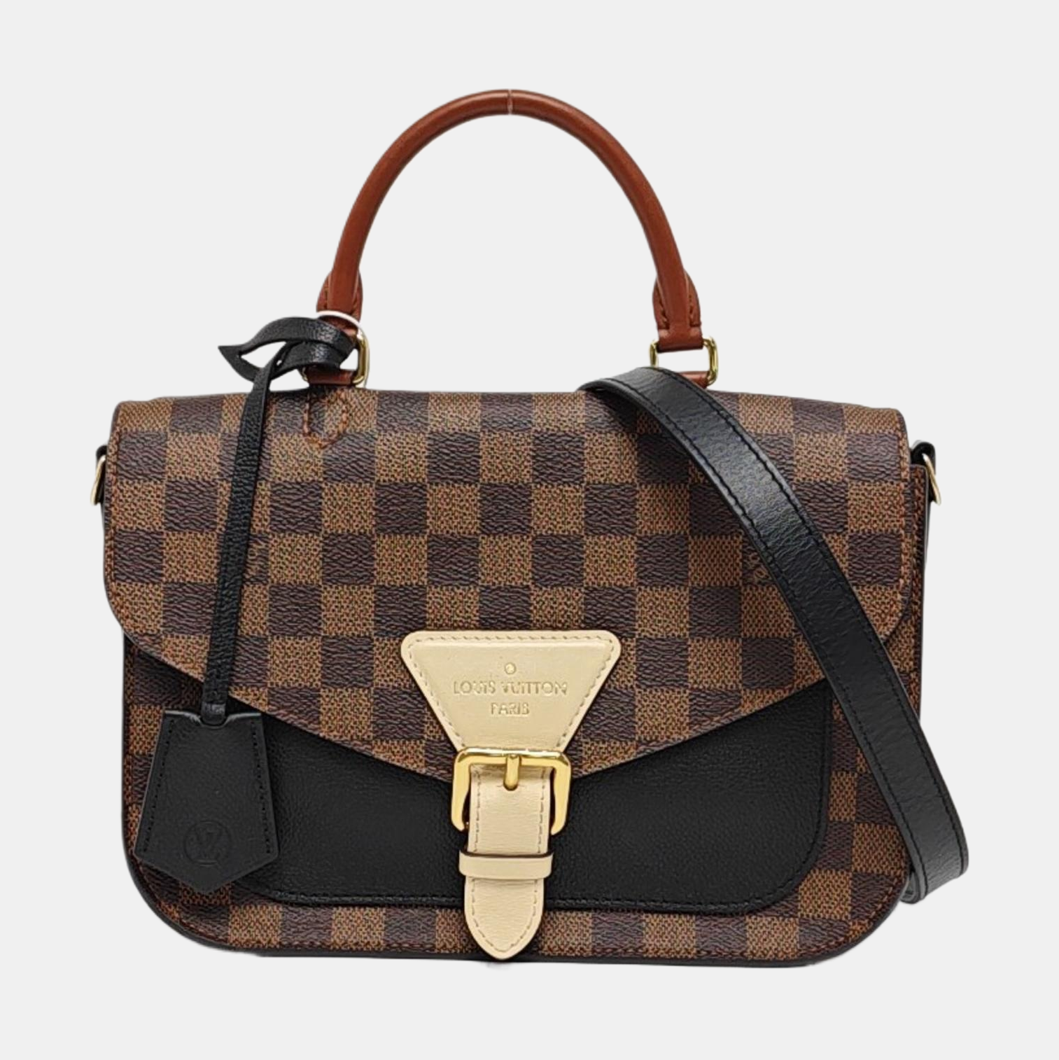 BEAUMARCHAIS Damier Ebene Coated Canvas Brown