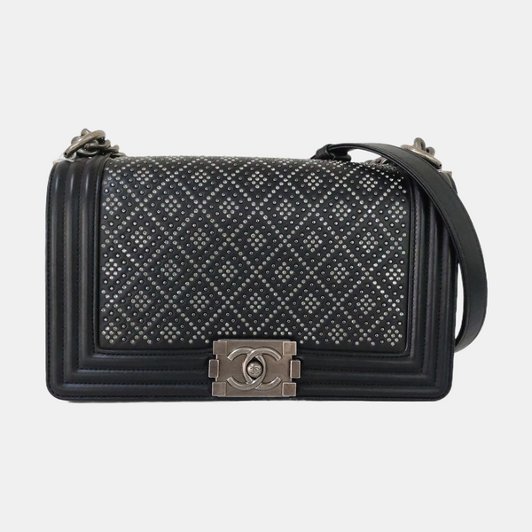 Authenticated pre-owned  BOY CHANEL Medium Lambskin Black - Shoulder Bag at Looply