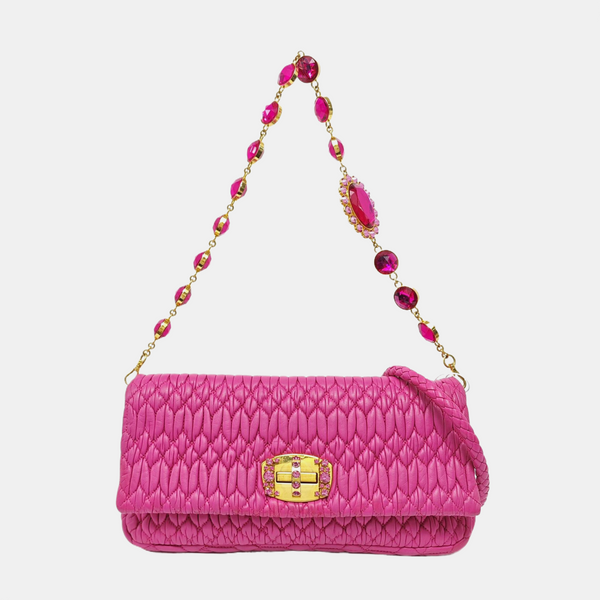 Crystal Quilted Lambskin Red