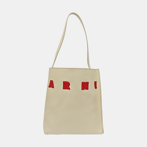 Calfskin Shoulder Bag Small White