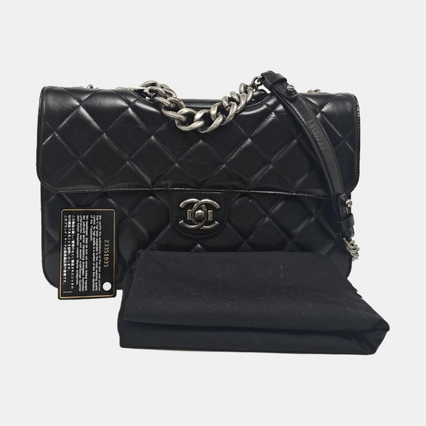 PREFECT EDGE Large Quilted Calfskin Black
