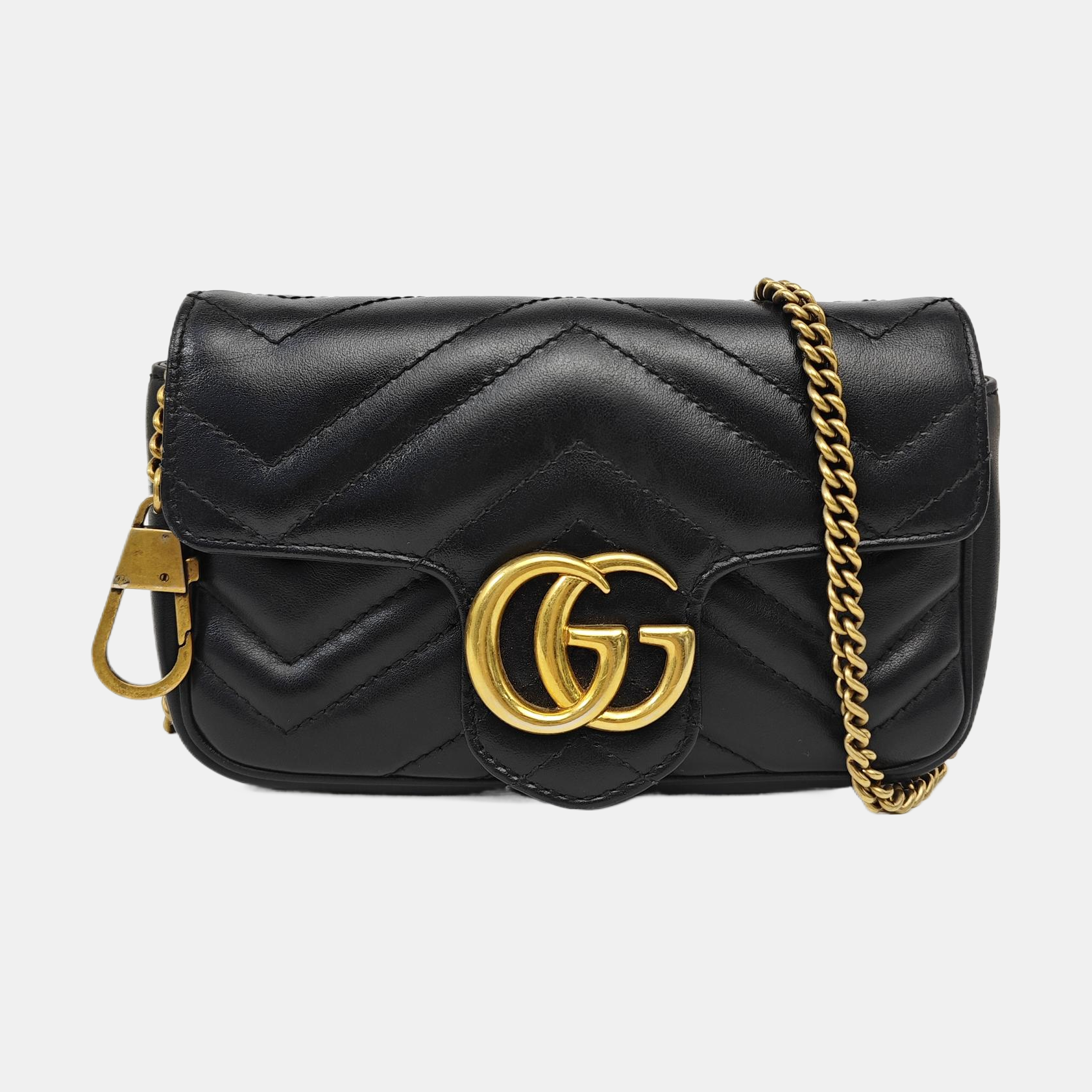 GG Marmont Mini Quilted Calfskin Black