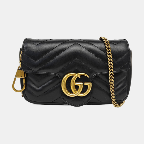 GG Marmont Mini Quilted Calfskin Black