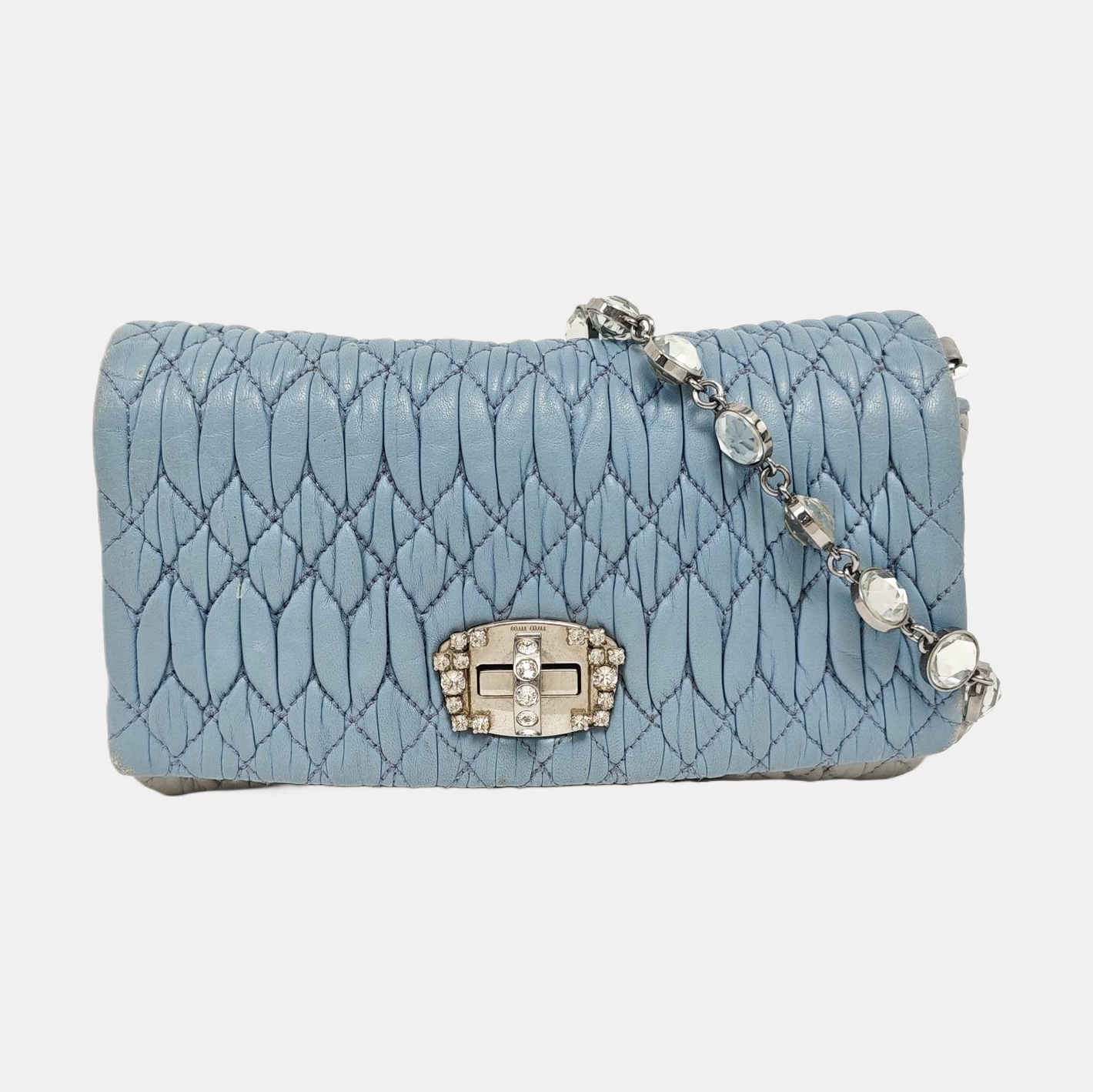 Crystal Quilted Lambskin Blue