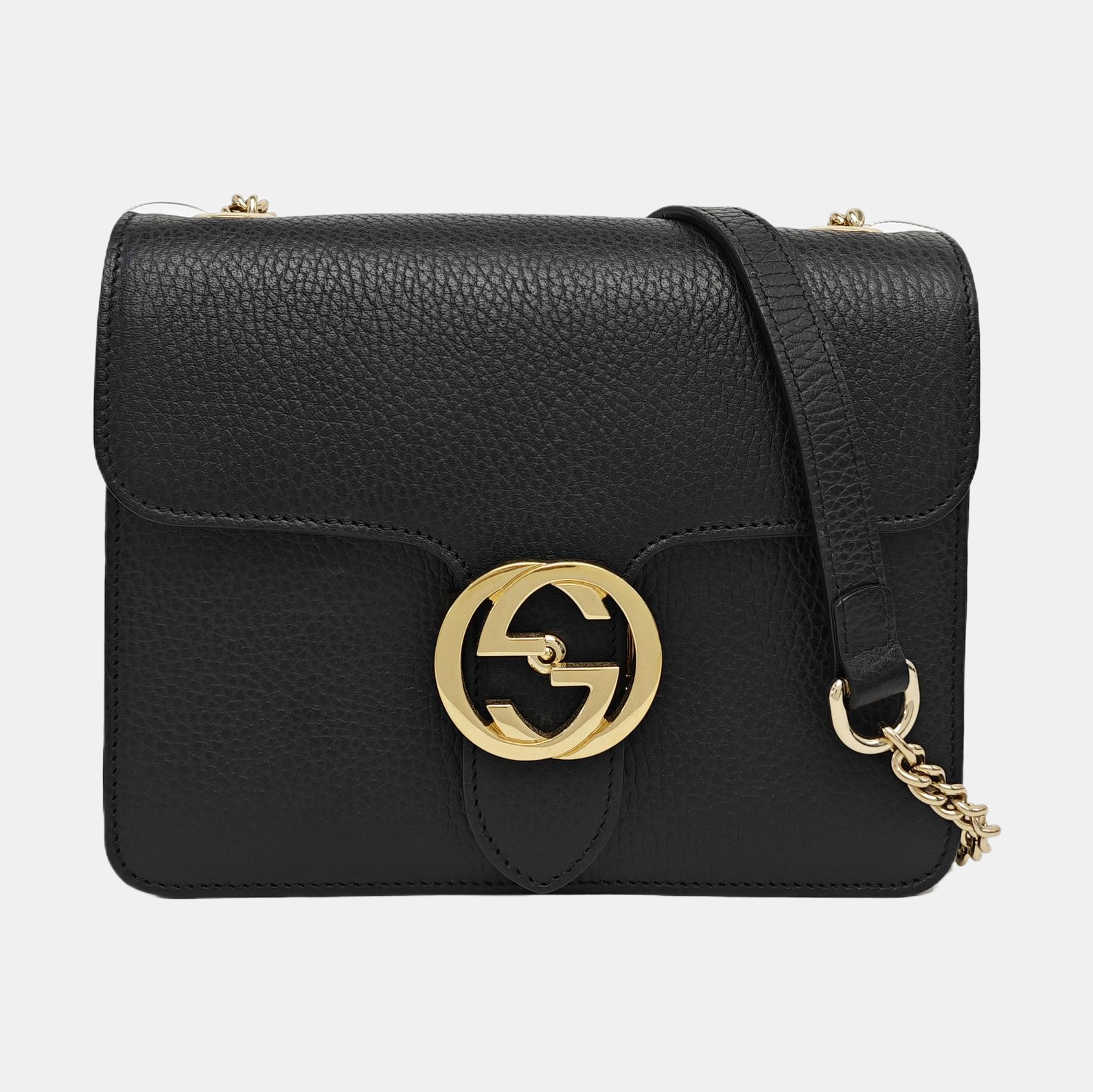 Interlocking G Small Calfskin Black