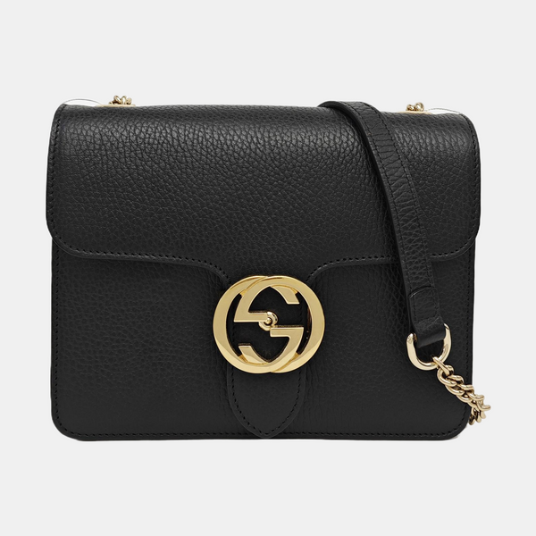 Interlocking G Small Calfskin Black
