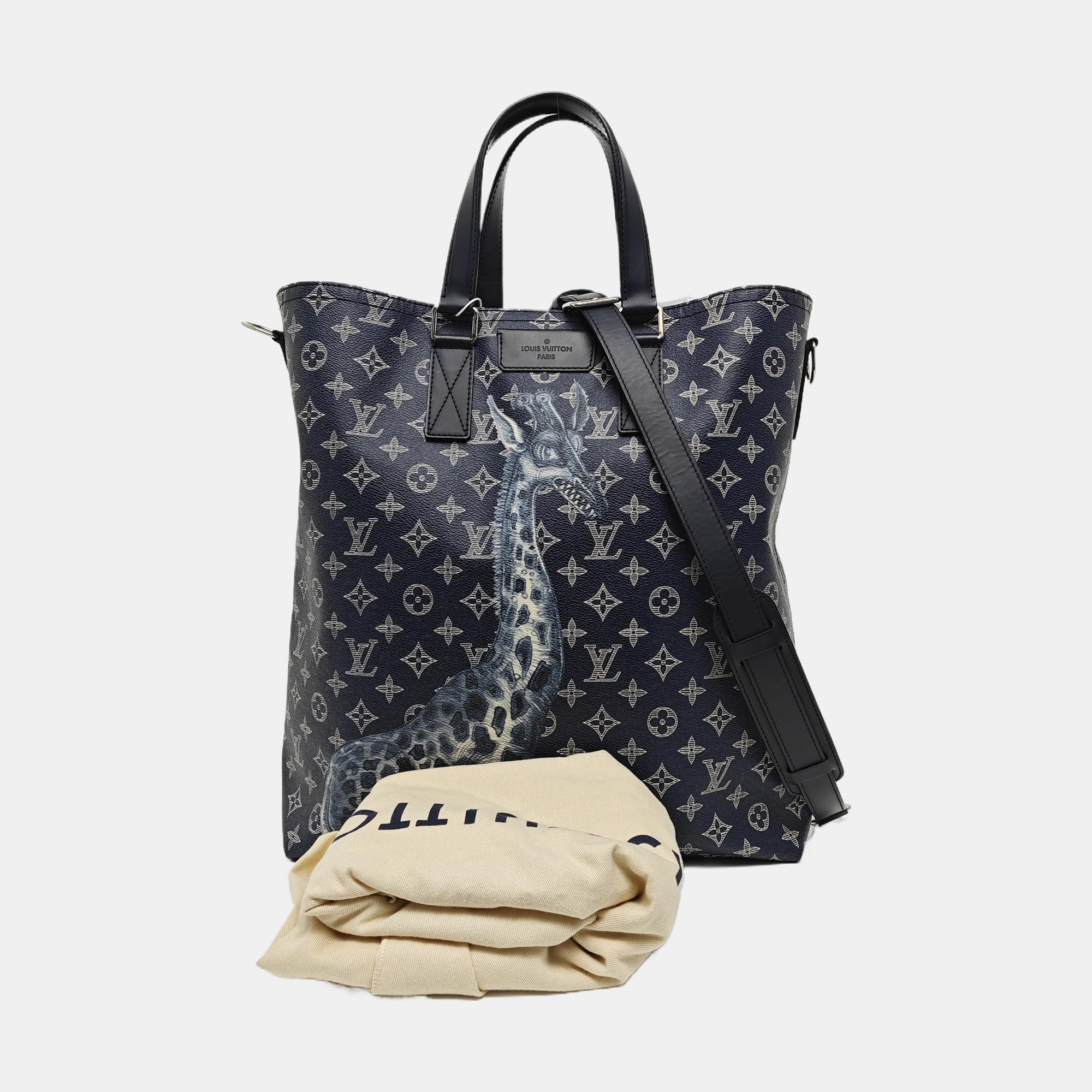 Monogram Coated Canvas Tote Bag Blue