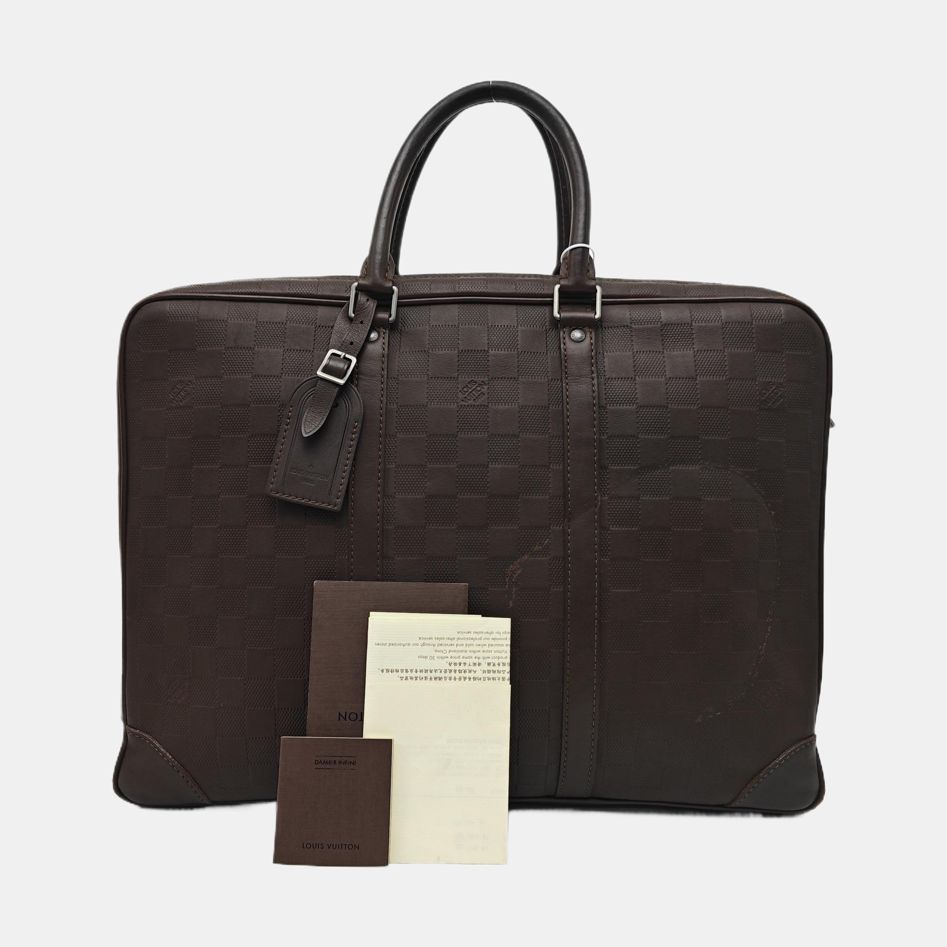 PORTE-DOCUMENTS Damier Ebene Calfskin Brown