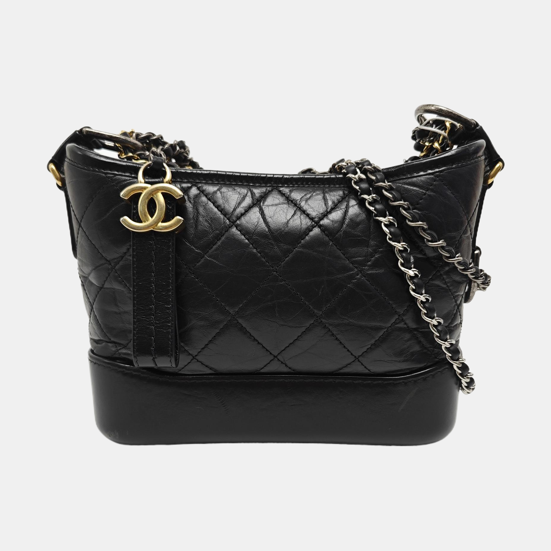 GABRIELLE Small Quilted Calfskin Black