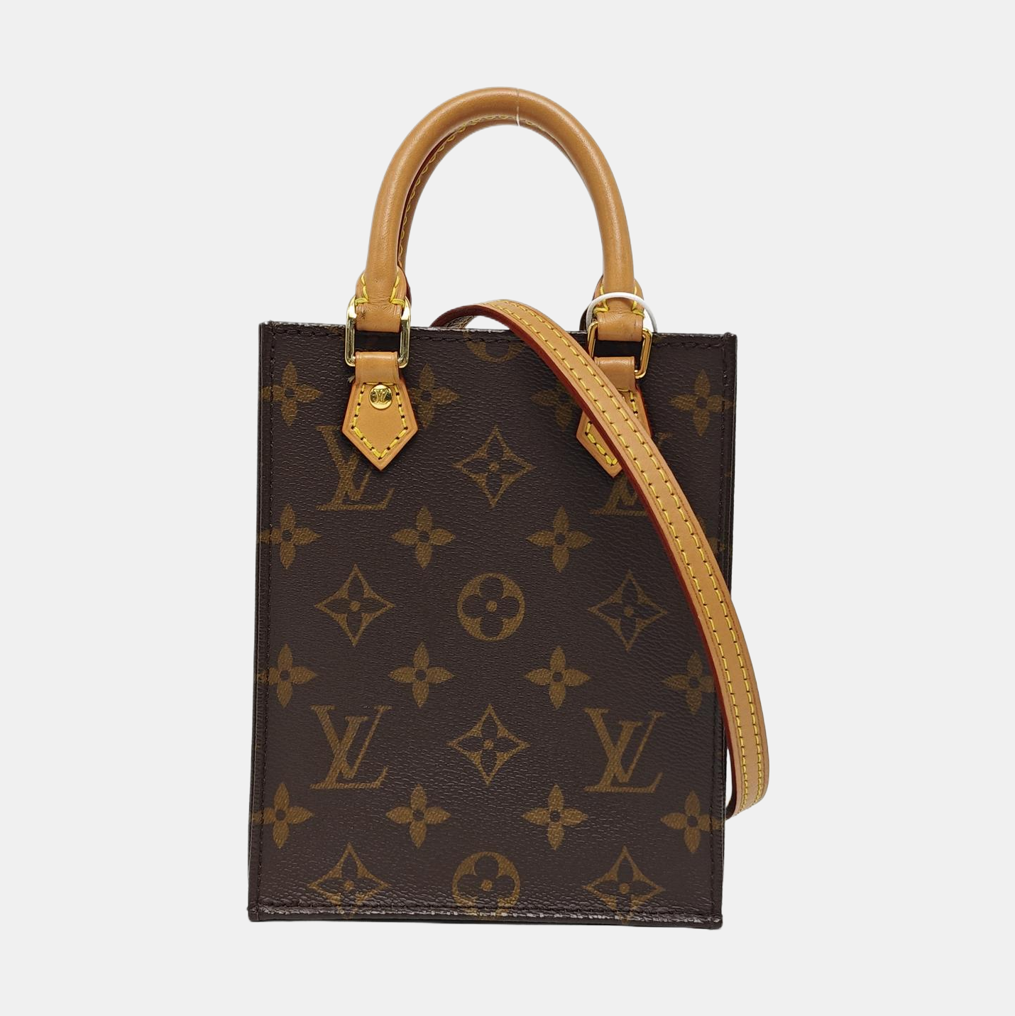 SAC PLAT Mini Monogram Coated Canvas Brown