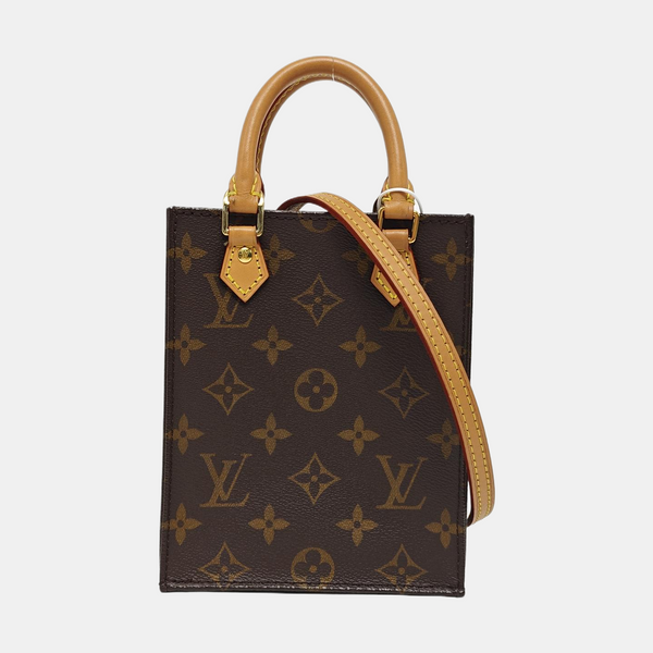 SAC PLAT Mini Monogram Coated Canvas Brown