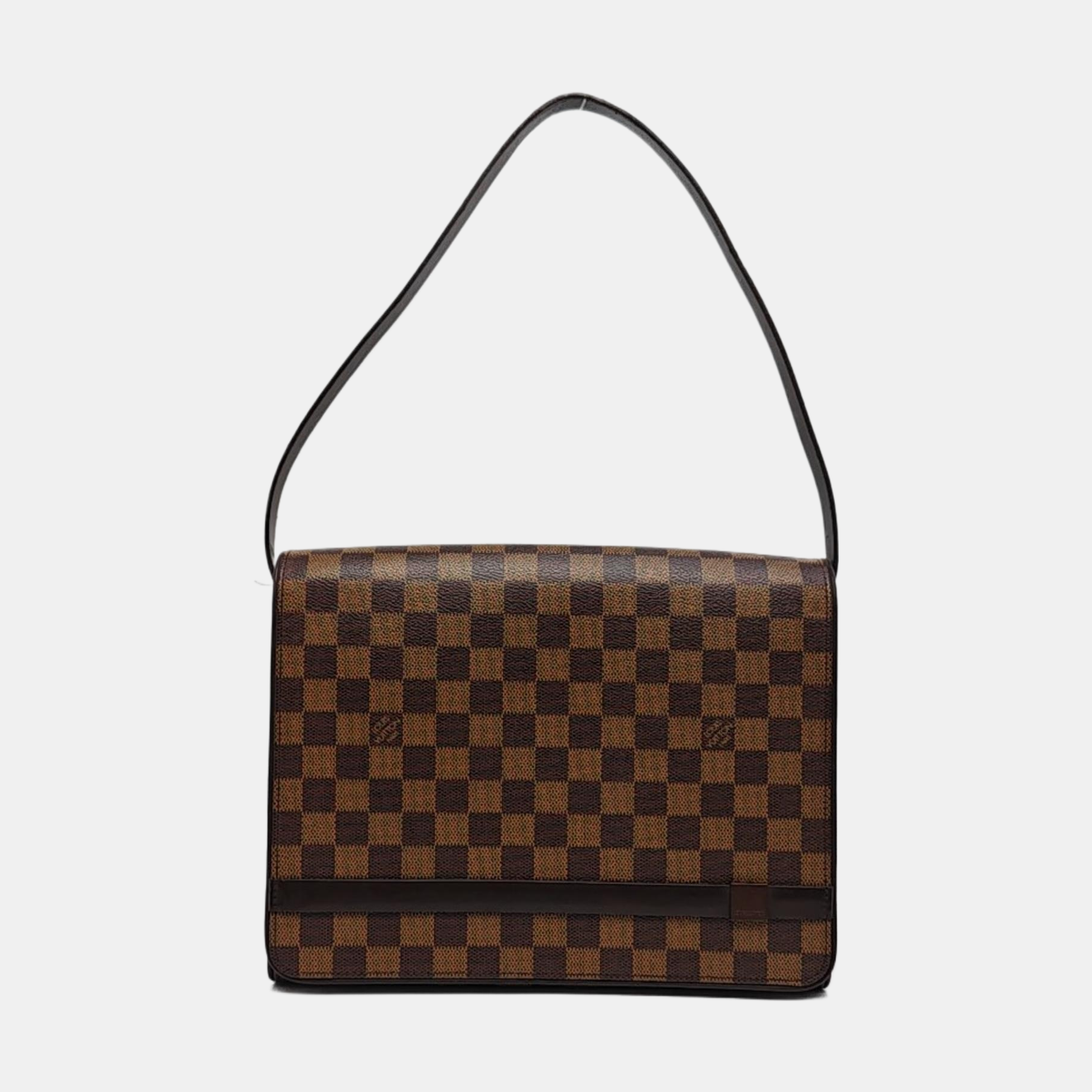 TRIBECA Damier Ebene Coated Canvas Brown