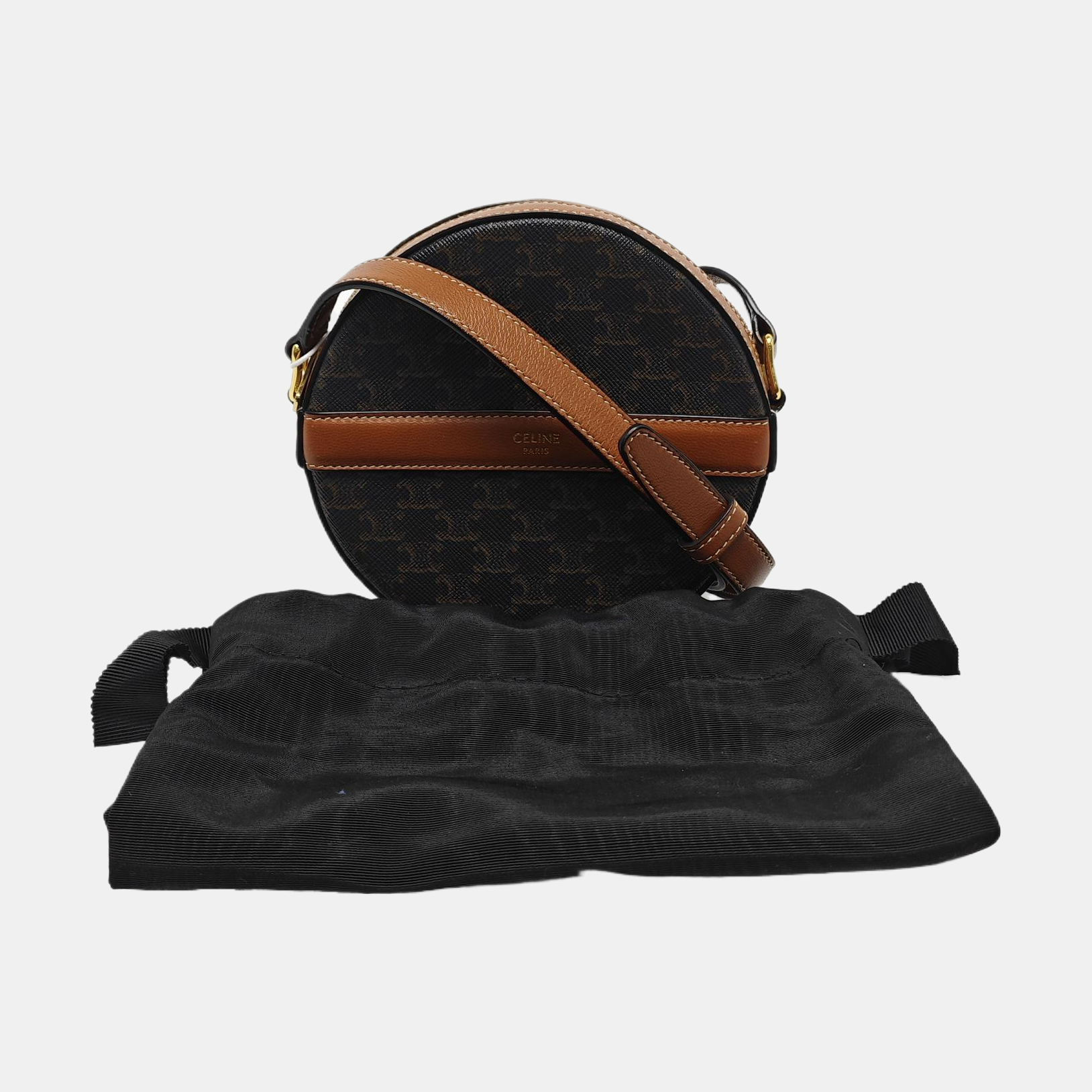 Authenticated pre-owned  TRIOMPHE ROUND Coated Canvas Brown - Shoulder Bag at Looply