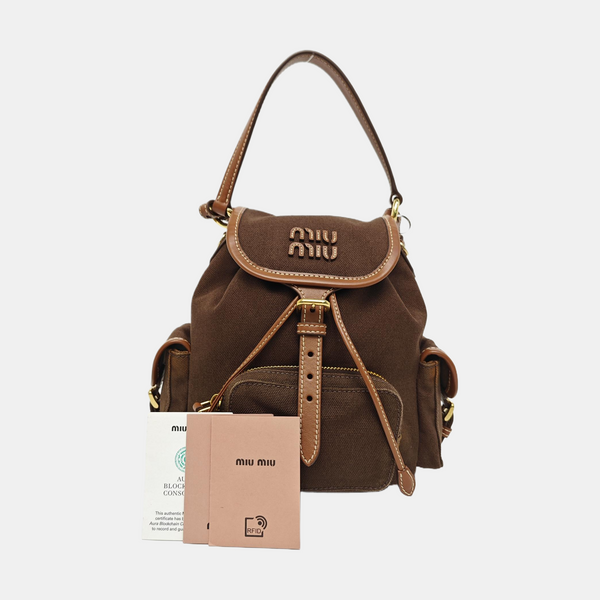 Fabric Backpack Brown