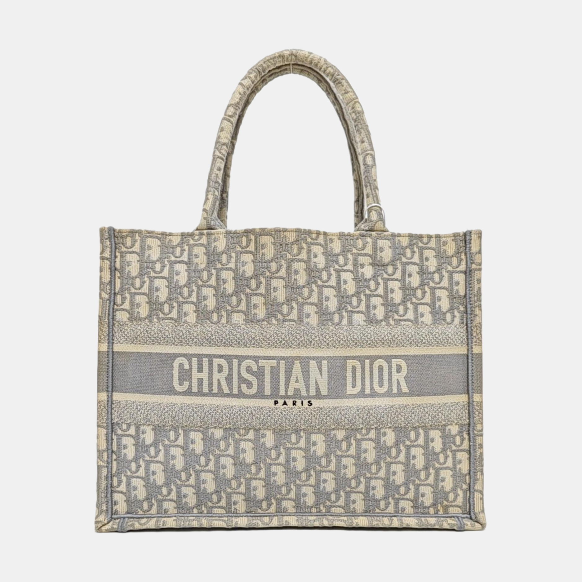 Book Tote Medium Oblique Canvas White