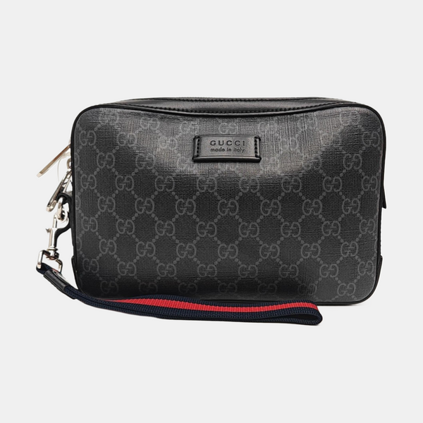 GG Supreme Small Monogram Coated Canvas Black