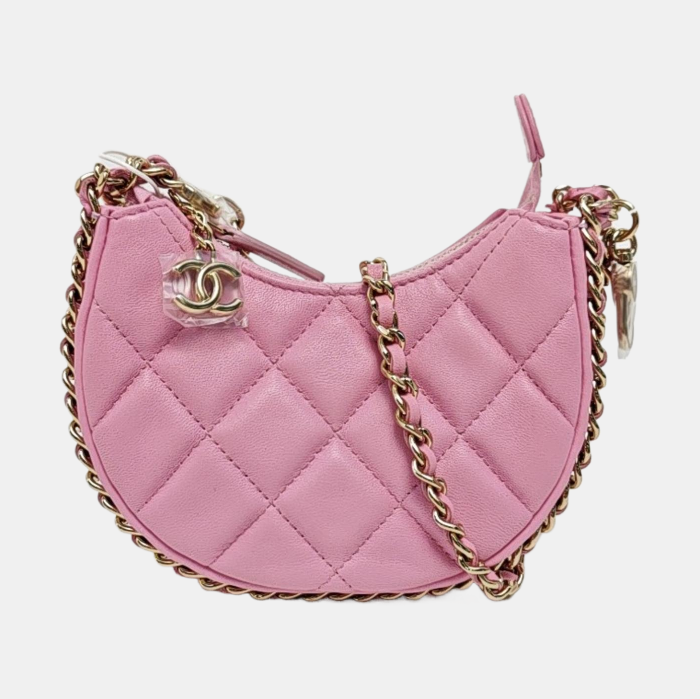 Quilted Lambskin Shoulder Bag Mini Pink