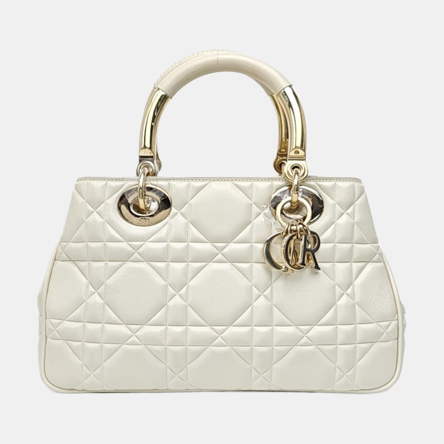 Lady 95.22 Medium Cannage Calfskin White