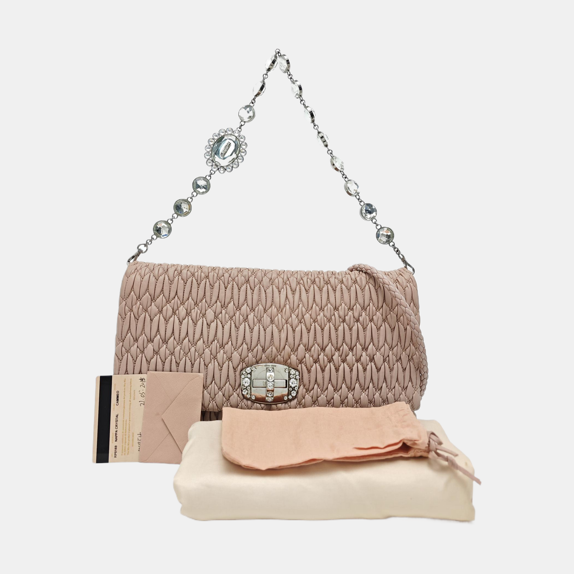 Crystal Quilted Lambskin Pink
