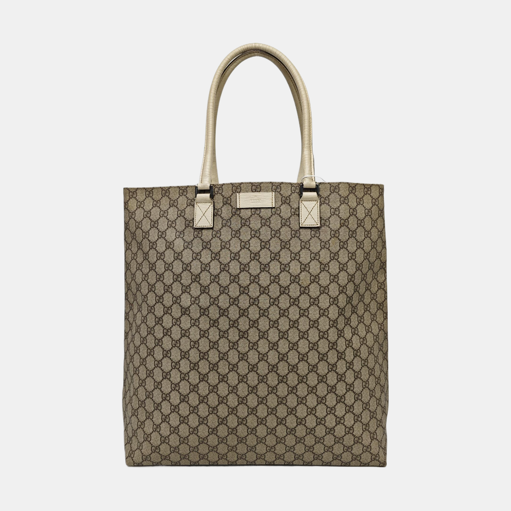 Monogram Coated Canvas Tote Bag Beige