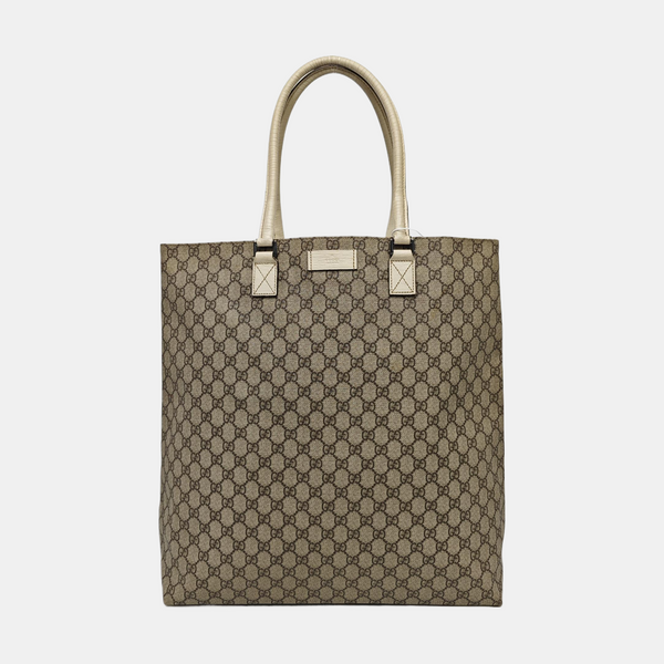 Monogram Coated Canvas Tote Bag Beige
