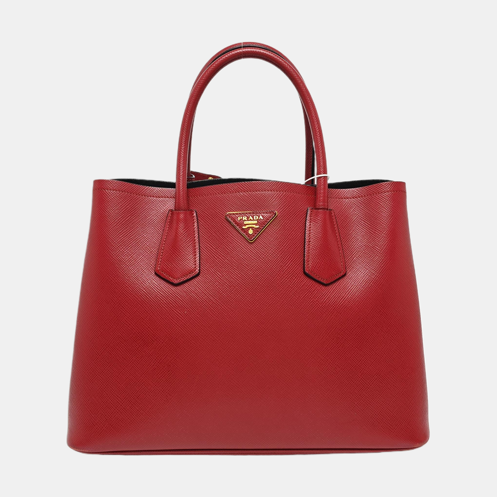 Double Medium Saffiano Calfskin Red