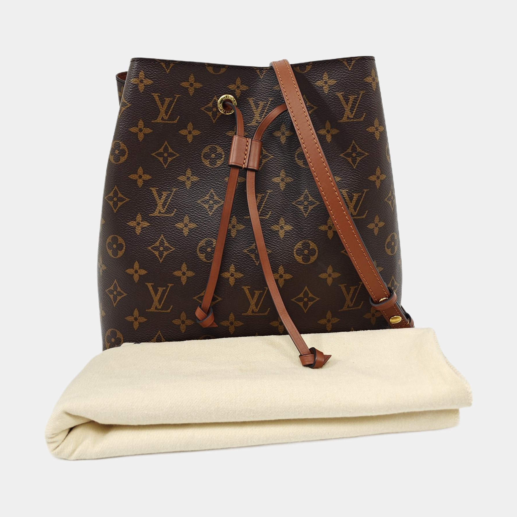 NÉONOÉ MM Monogram Coated Canvas Brown