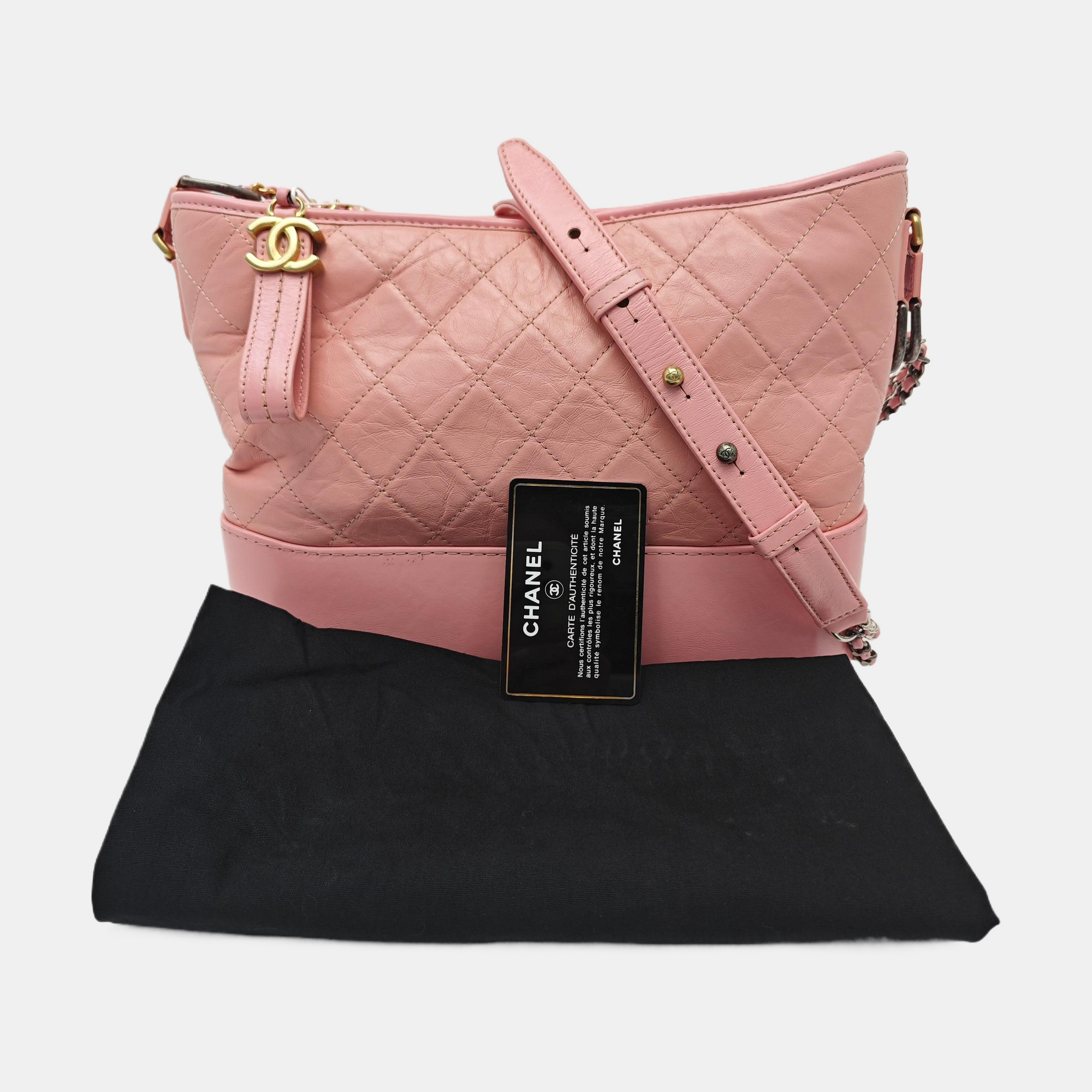 GABRIELLE Medium Quilted Calfskin Pink