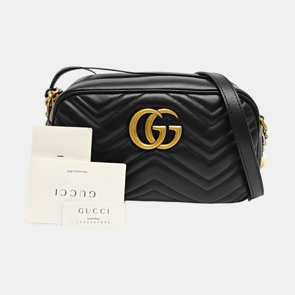 GG Marmont Small Quilted Calfskin Black