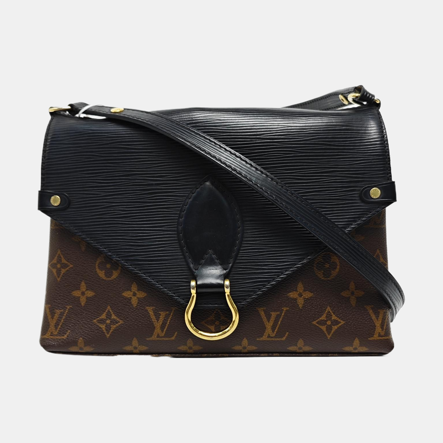 SAINT MICHEL Monogram Coated Canvas Black