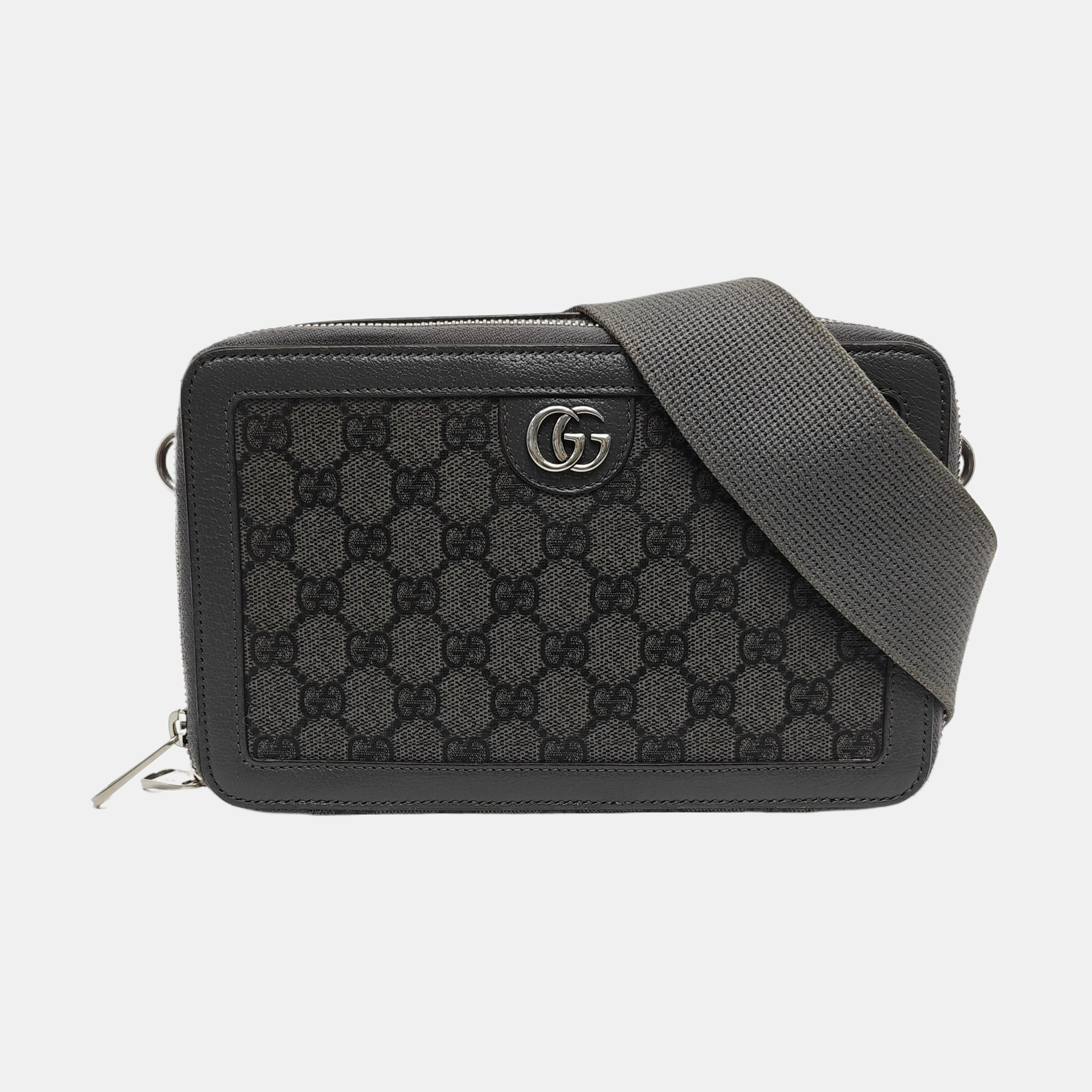 Ophidia Mini Monogram Coated Canvas Gray