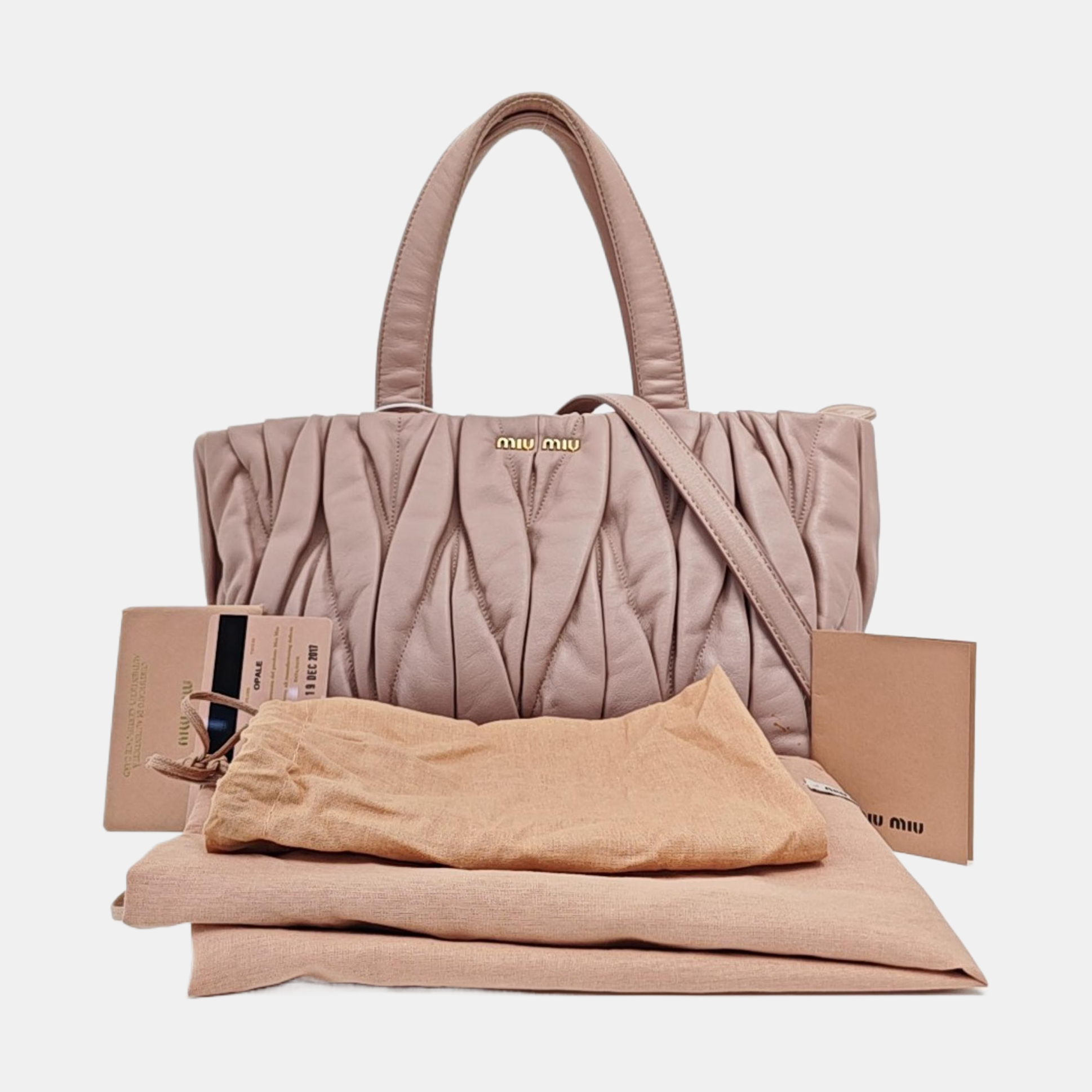 Quilted Lambskin Tote Bag Pink