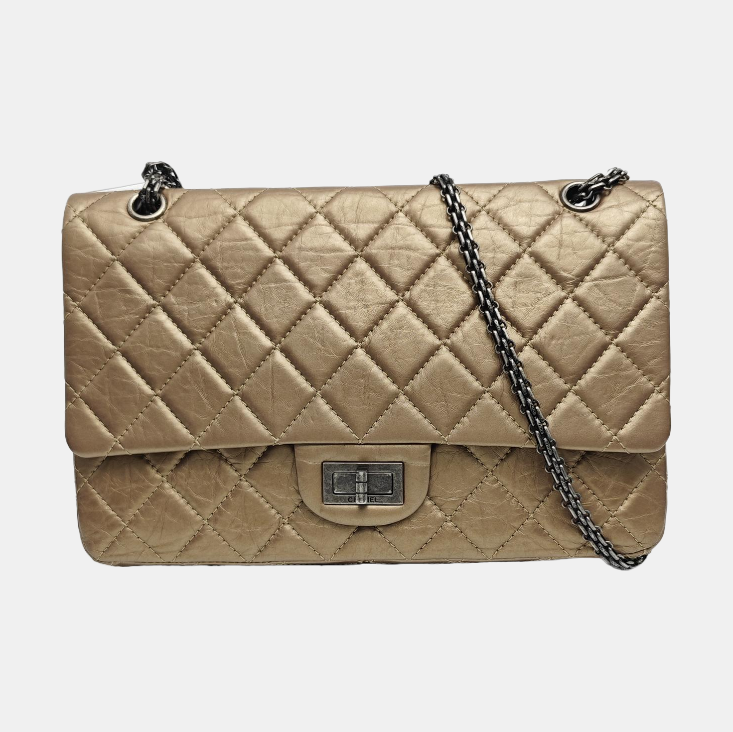 2.55 Maxi Quilted Calfskin Gold