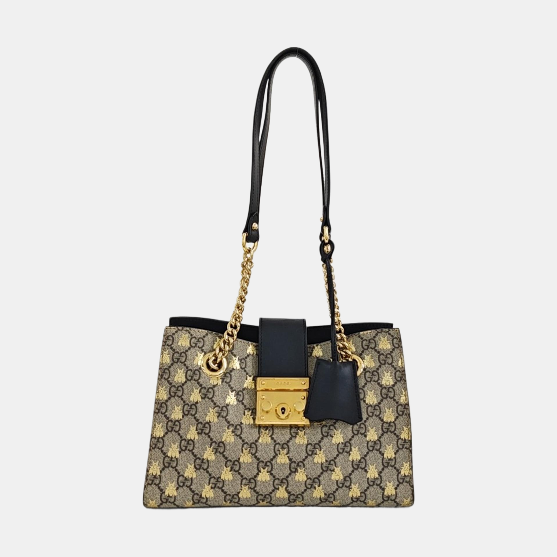 Padlock Small Monogram Coated Canvas Beige