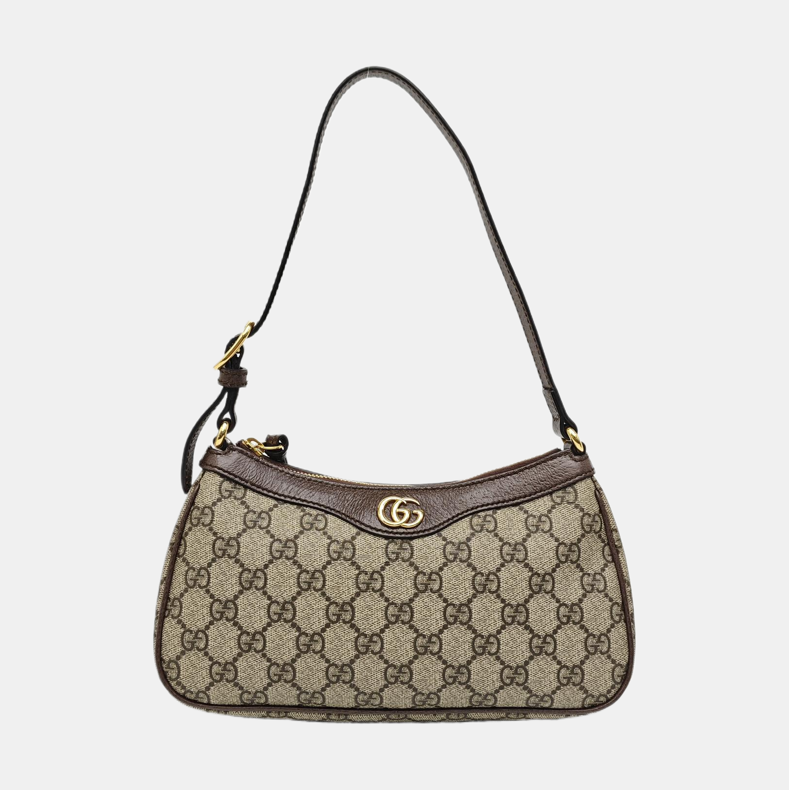 Ophidia Small Monogram Coated Canvas Brown
