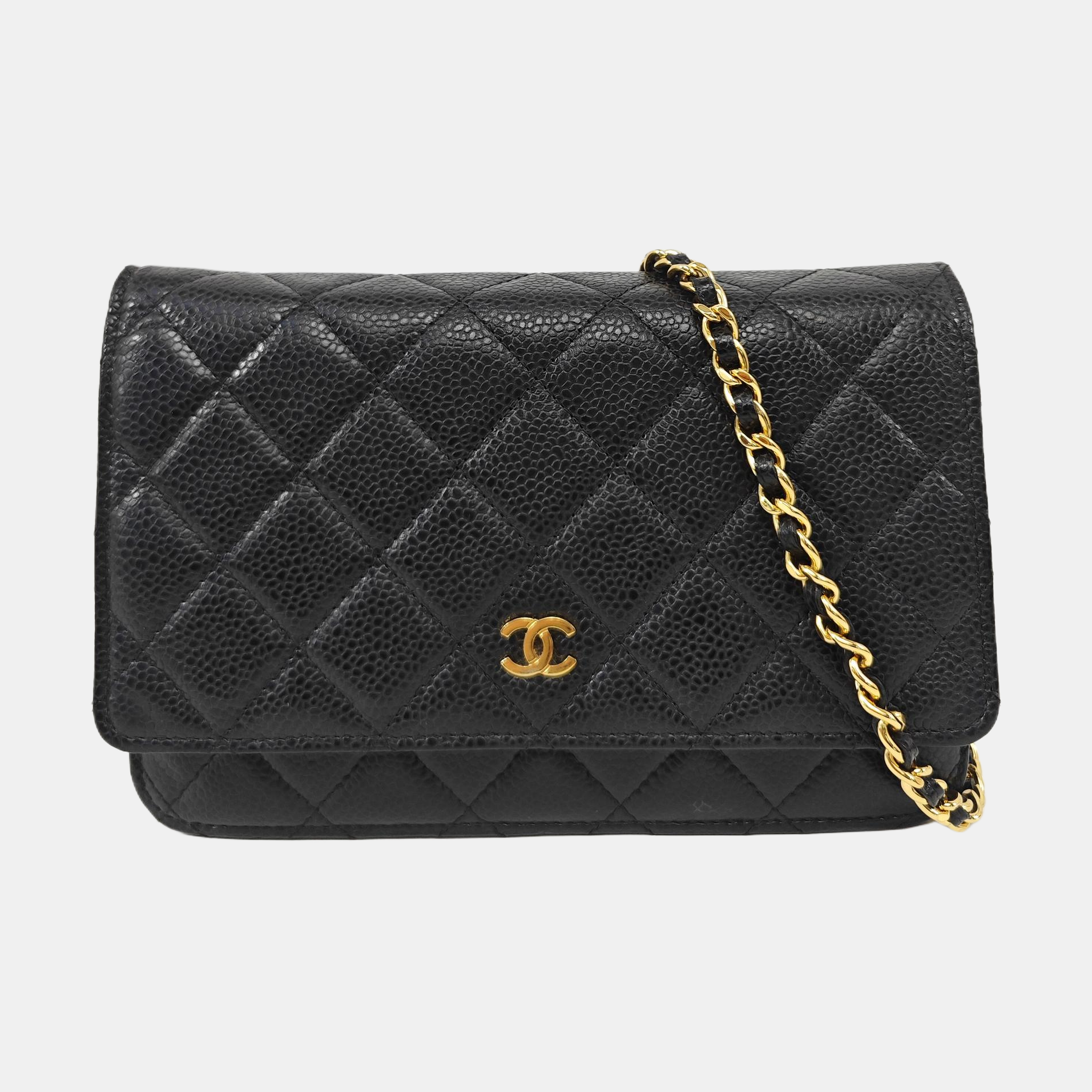 WOC Quilted Grained Calfskin Black