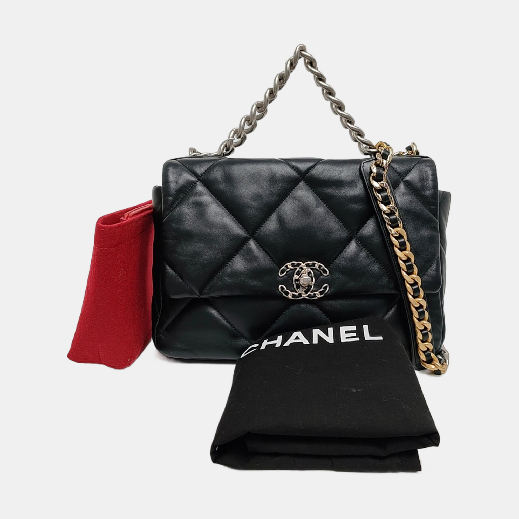 CHANEL 19 Large Quilted Lambskin Black