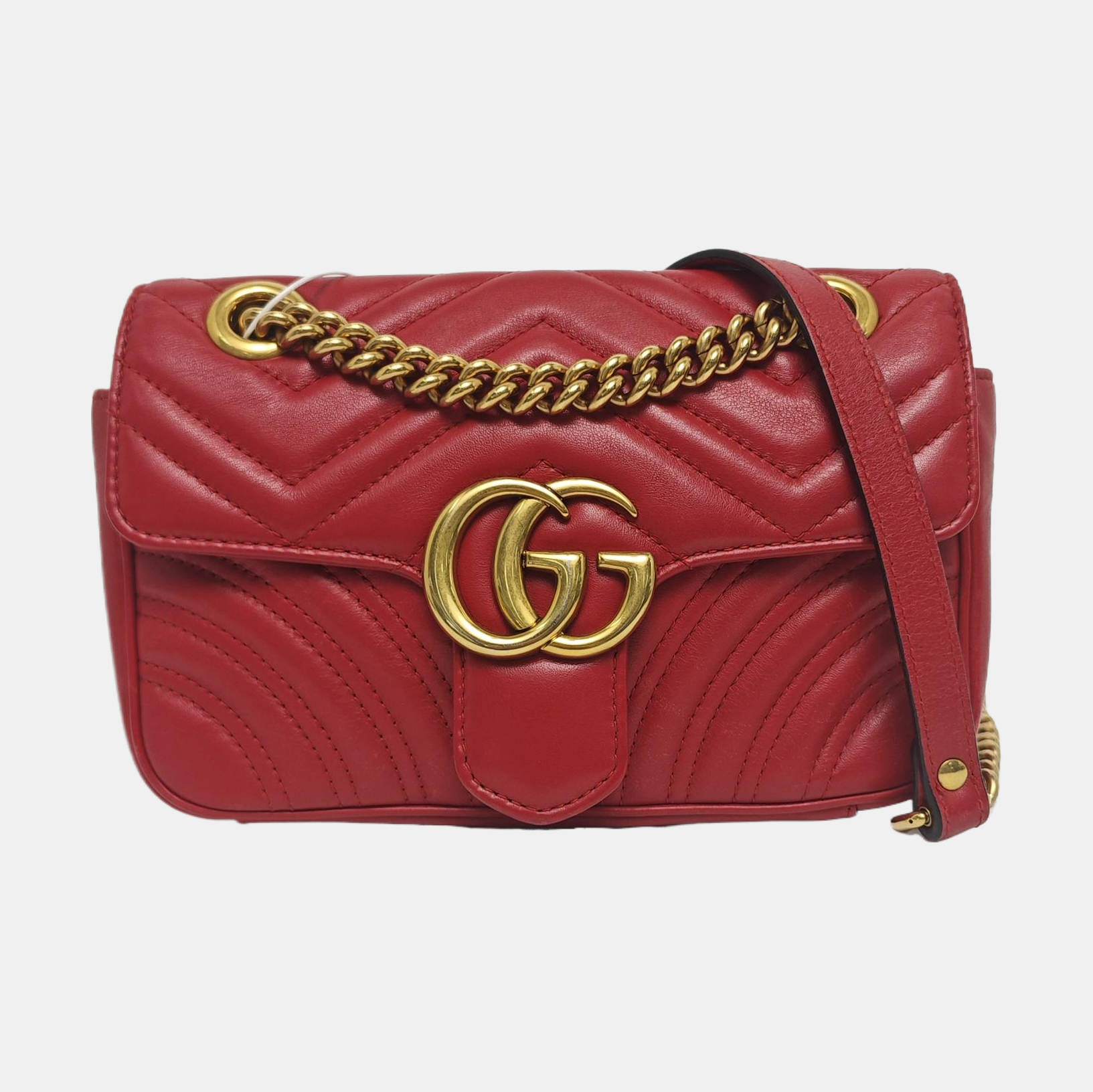 GG Marmont Small Quilted Calfskin Red