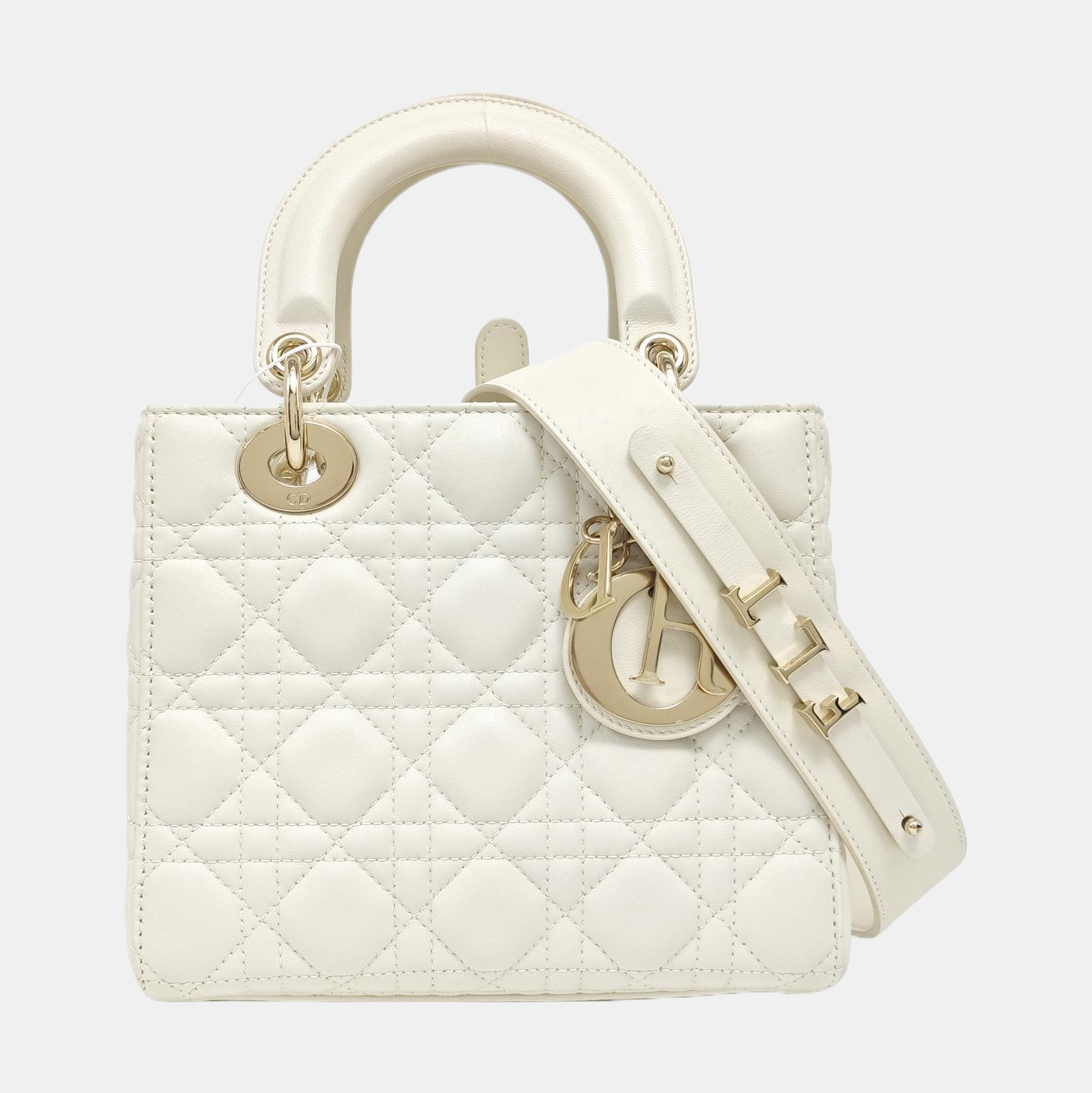 Lady Dior Small Cannage Lambskin White