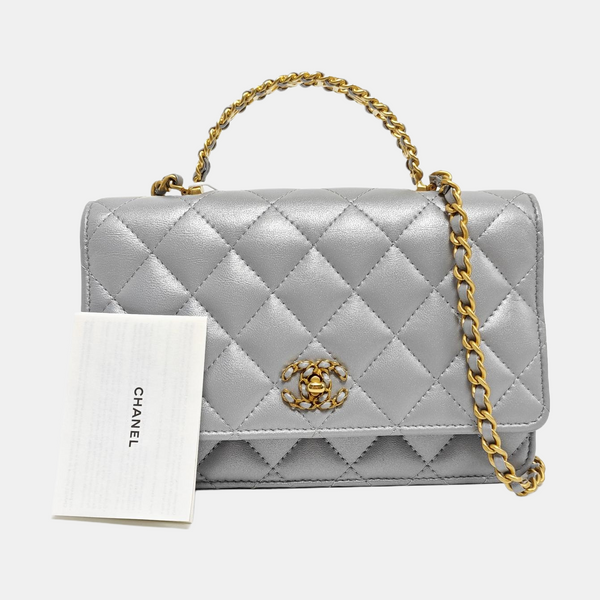WOC Quilted Lambskin Gray
