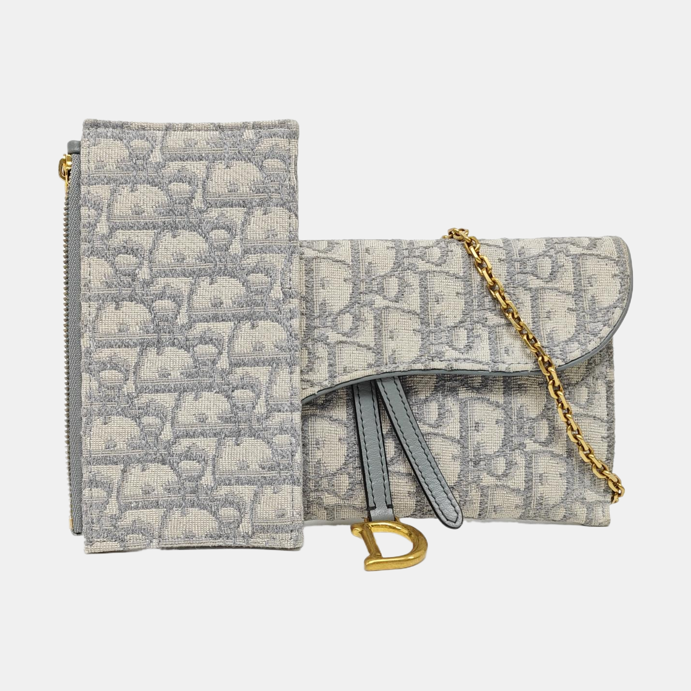 Saddle Mini Oblique Canvas Gray