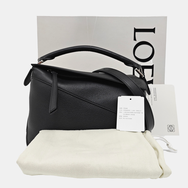 Puzzle Edge Small Calfskin Black