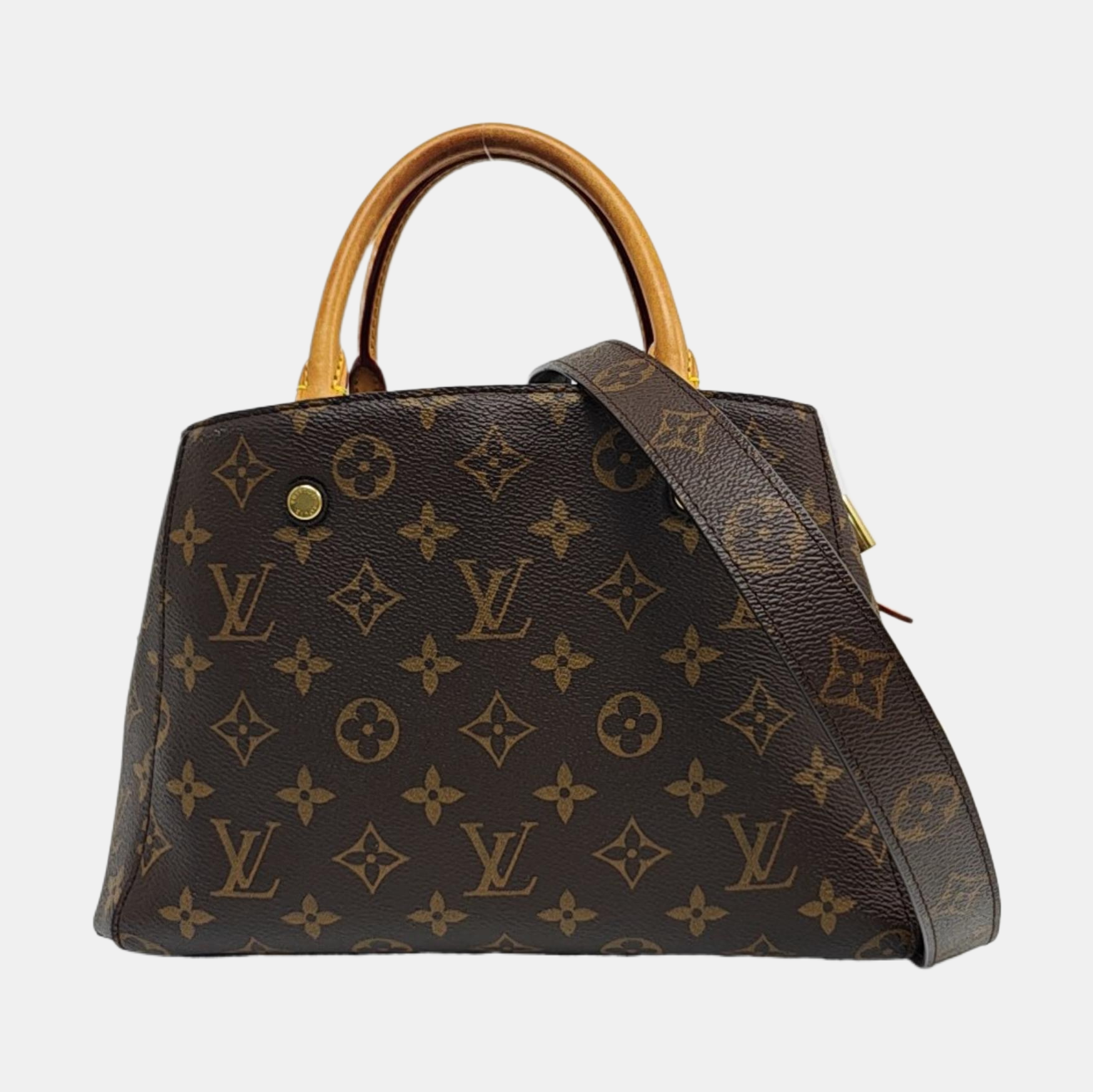 MONTAIGNE BB Monogram Coated Canvas Brown