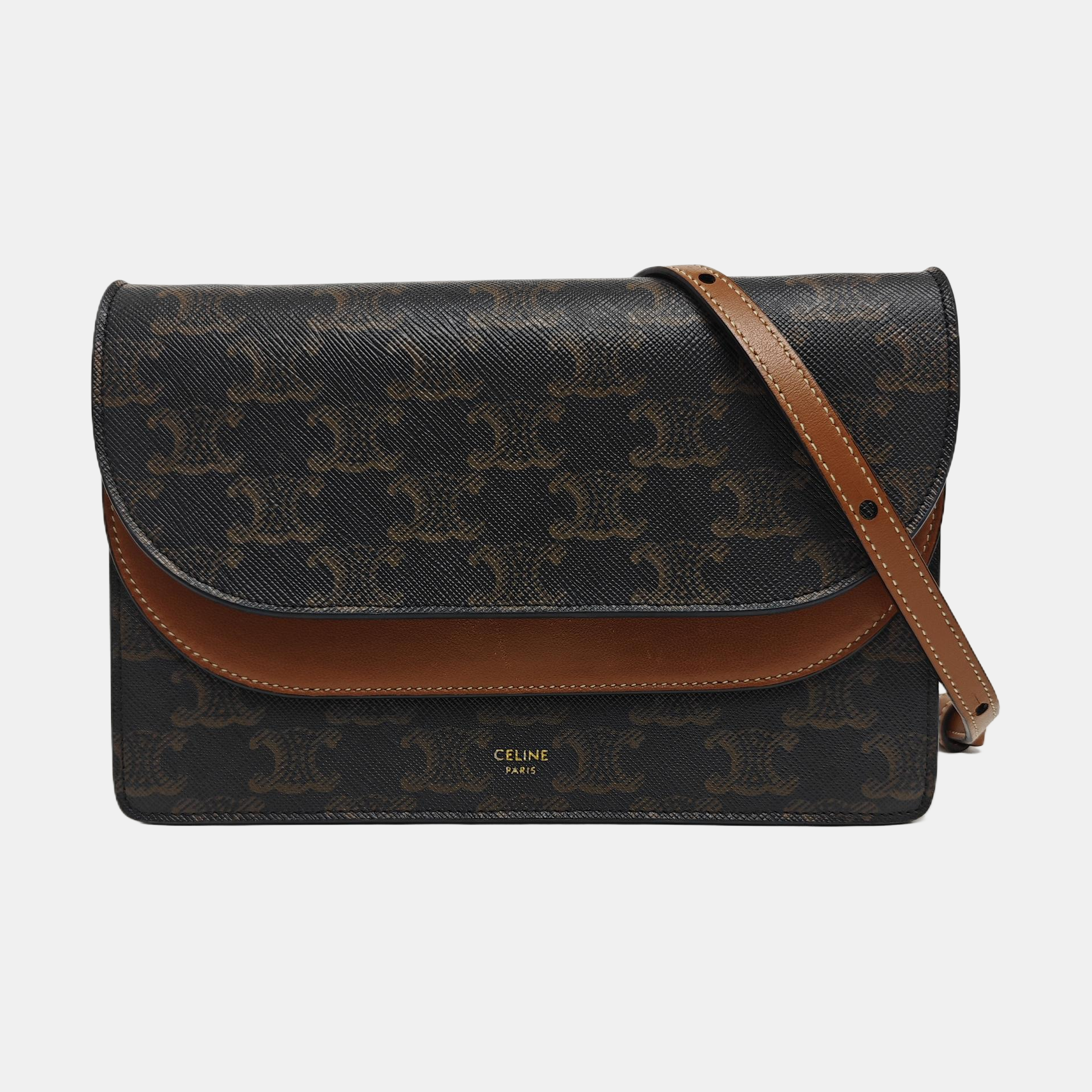 TRIOMPHE CANVAS Small Coated Canvas Brown