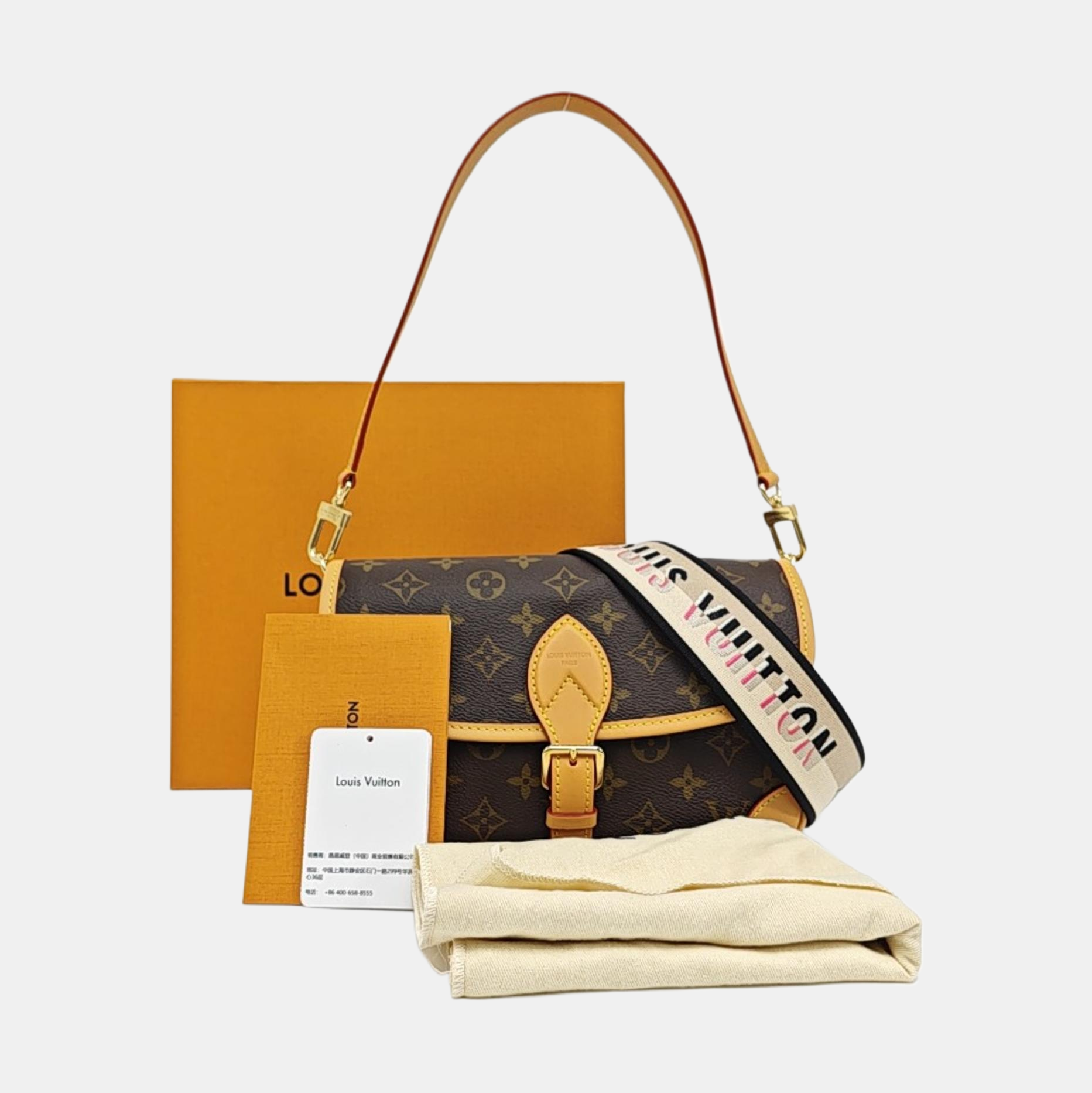DIANE Monogram Coated Canvas Brown
