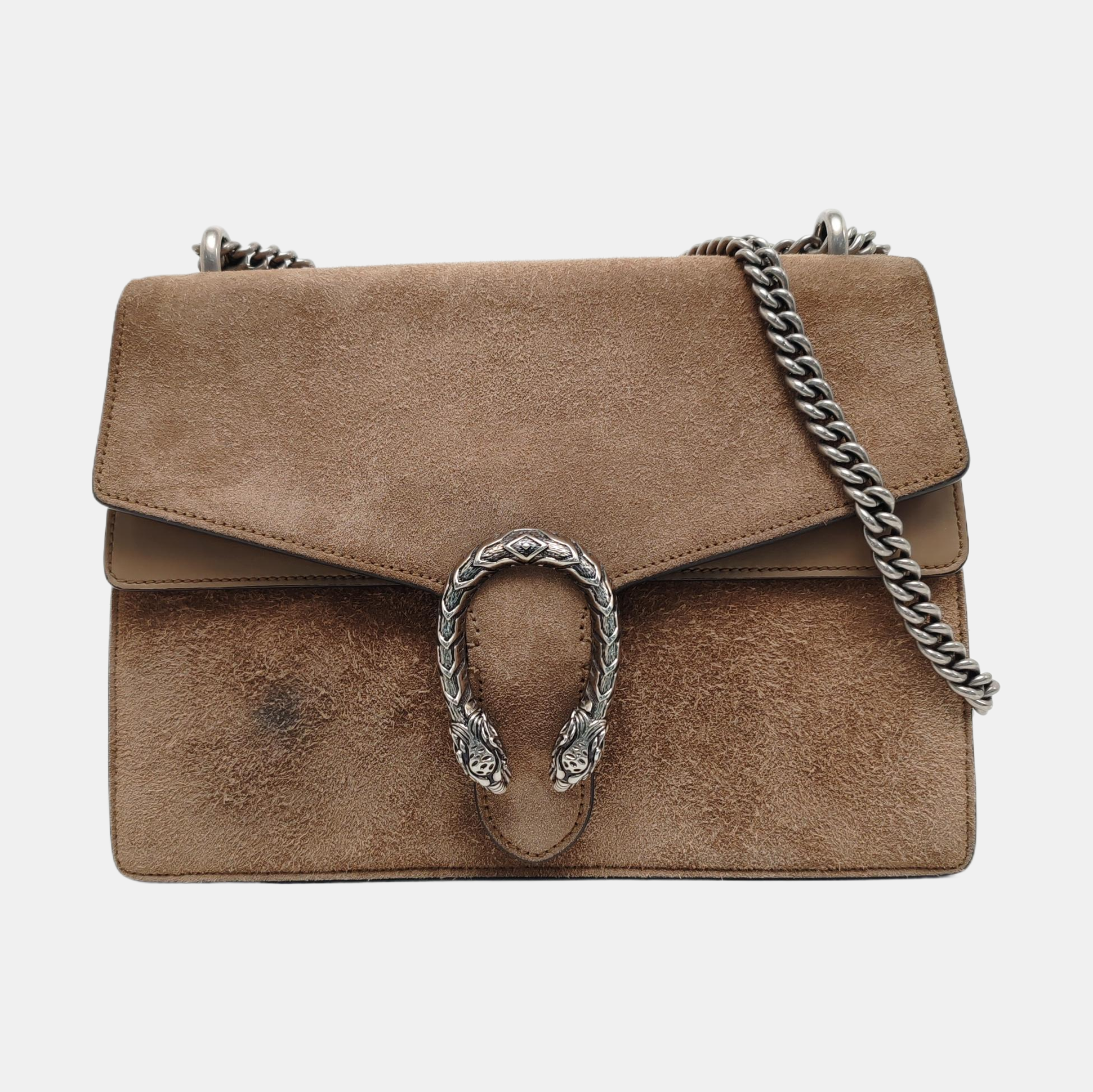 Authenticated pre-owned  Dionysus Medium Suede Brown - Shoulder Bag at Looply