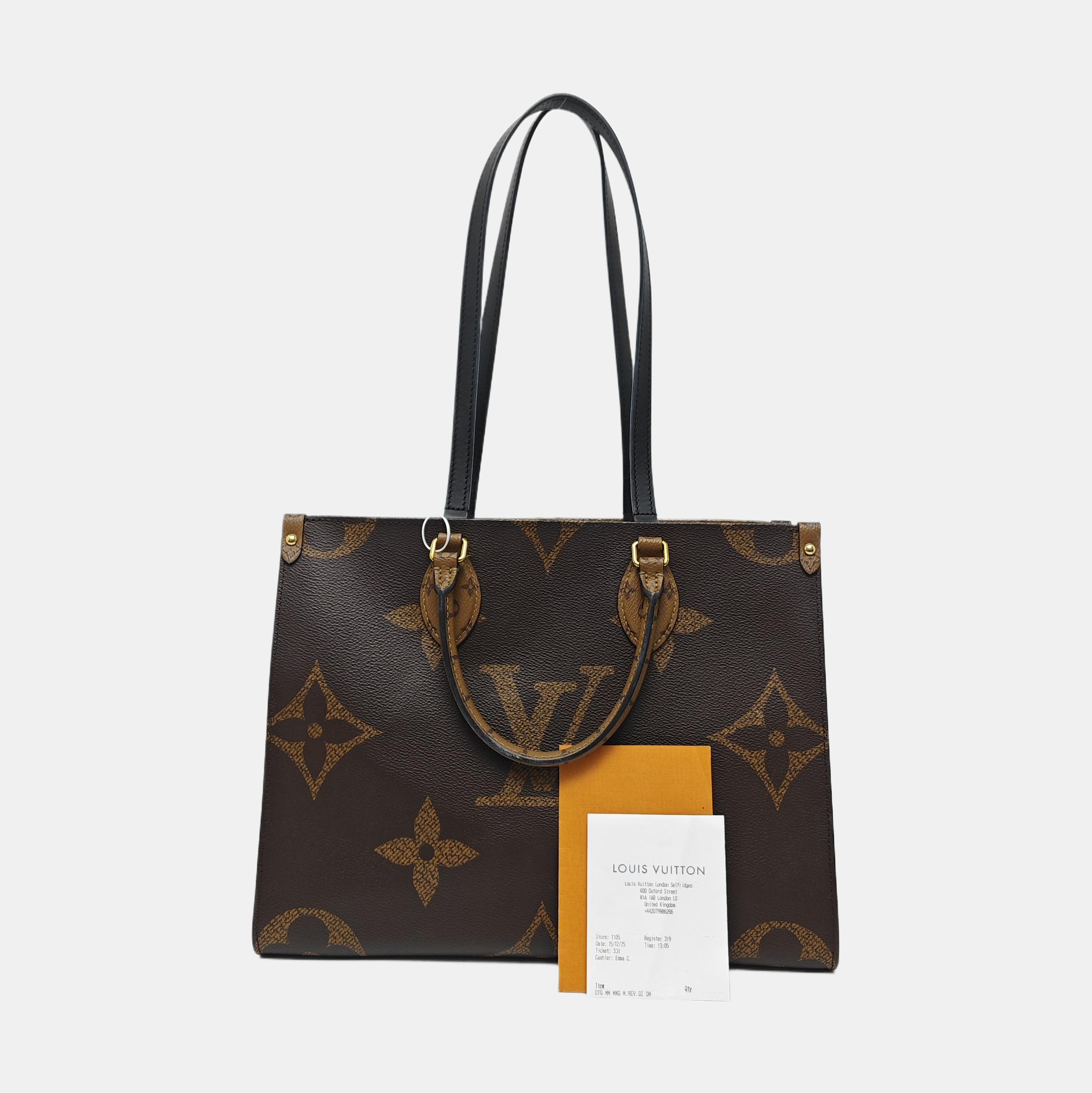 ONTHEGO MM Monogram Coated Canvas Brown
