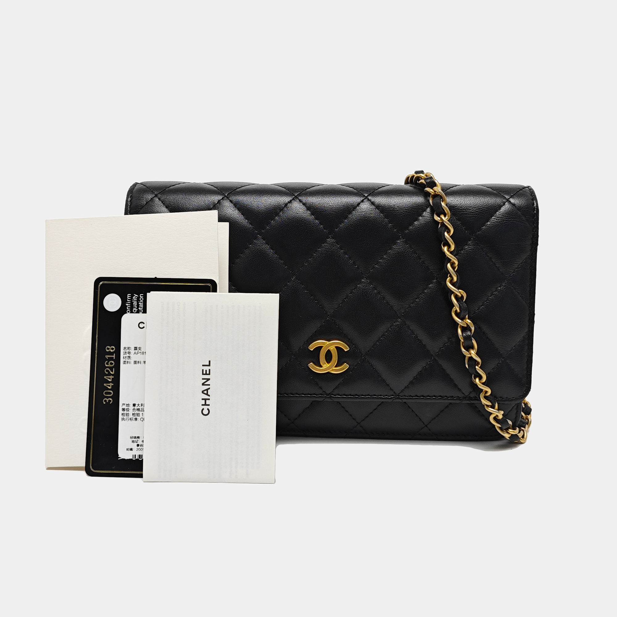 WOC Quilted Lambskin Black