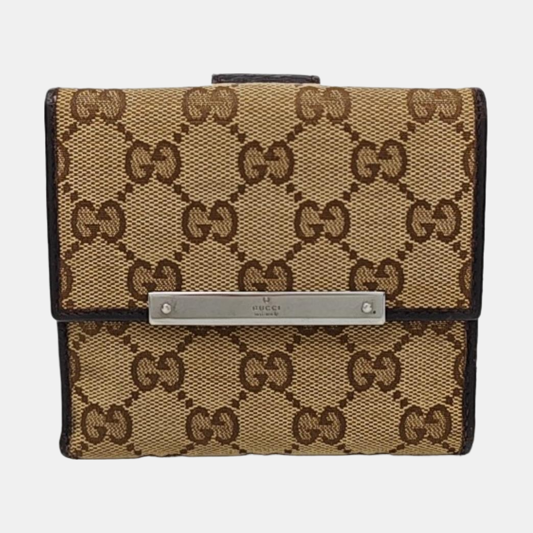 Signature Monogram Canvas Beige Wallet