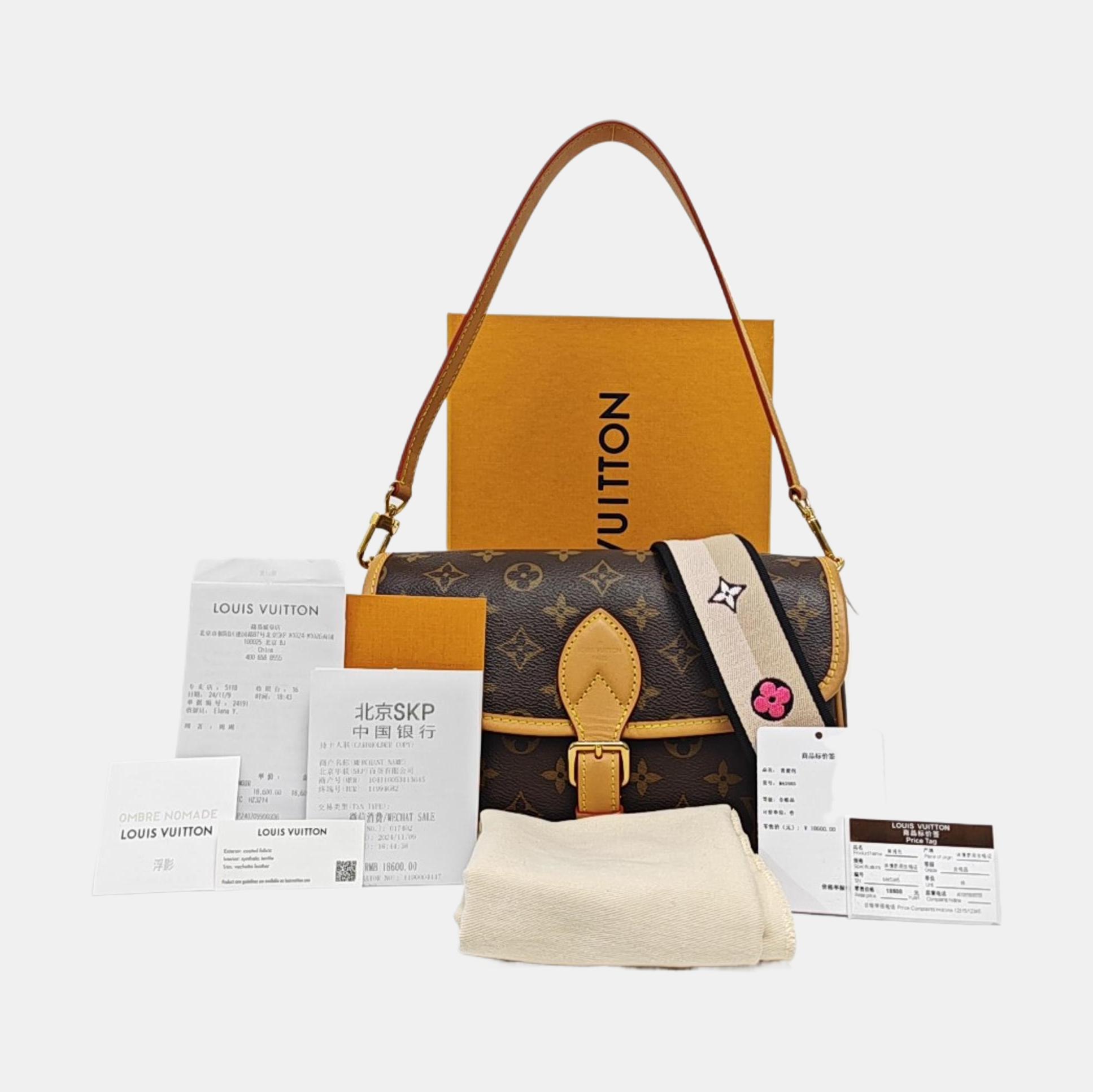 DIANE Monogram Coated Canvas Brown